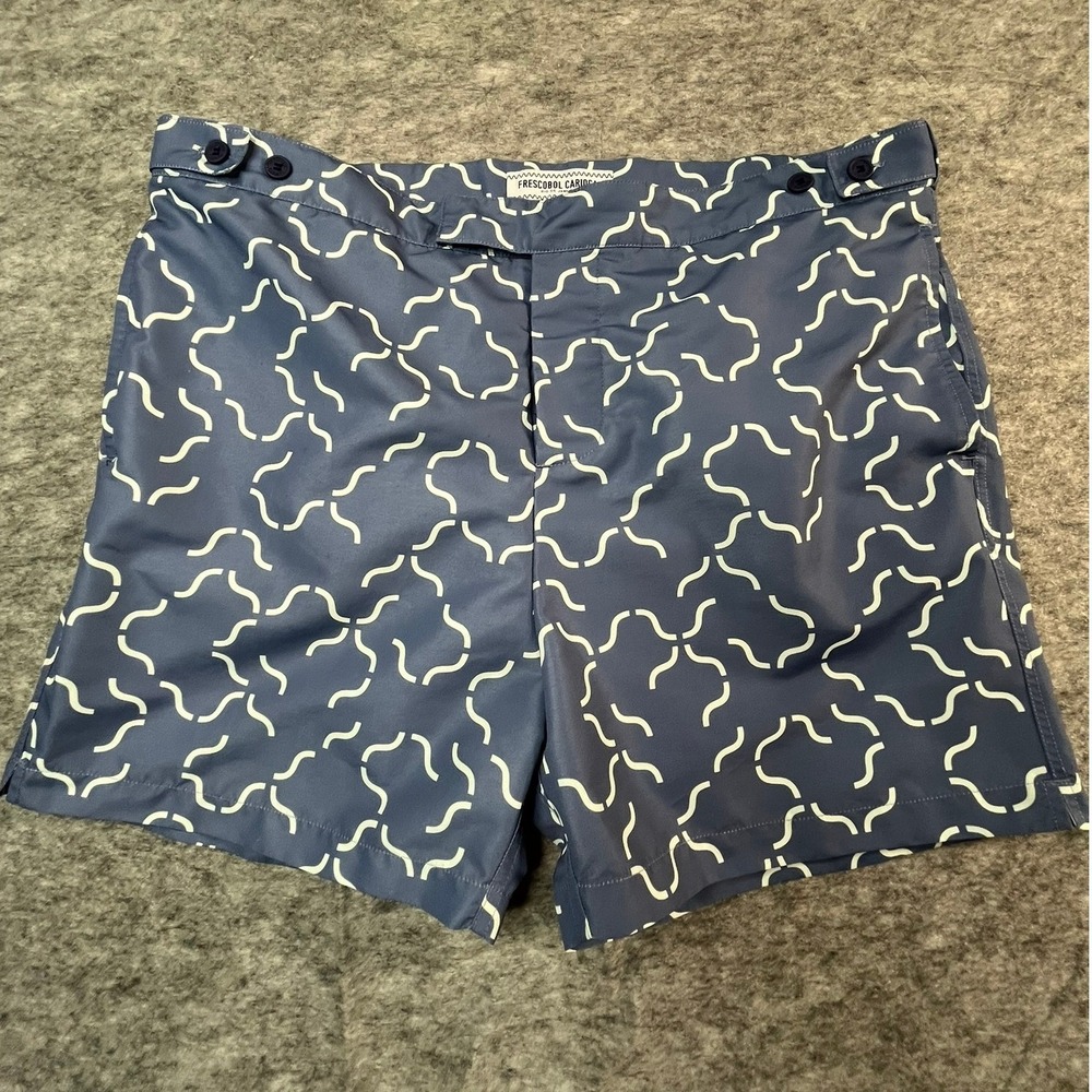 FRESCOBOL CARIOCA Mens 36 Swim Shorts Lined Blue 4" inseam
